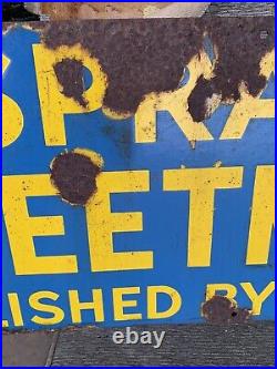 Original Vintage Enamel Spratts Dog food Advertising Sign