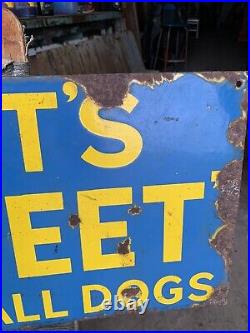 Original Vintage Enamel Spratts Dog food Advertising Sign