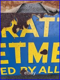 Original Vintage Enamel Spratts Dog food Advertising Sign