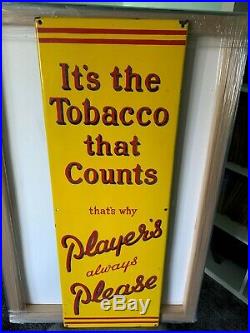 Original Vintage Enamel Tobacco Sign Players Always Please