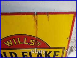Original Vintage Enamel Wills, S Gold Flake Advertising Sign W. D & H. O Wills