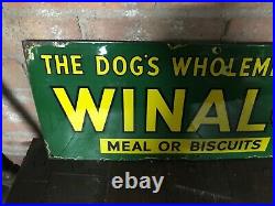 Original Vintage Enamel Winalot Spillers Dog Biscuits Advertising Sign