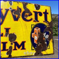 Original Vintage Gayvert Roll Film Enamel Sign 20x12 Original Vintage Gayvert Roll Film Enamel Sign 20x12