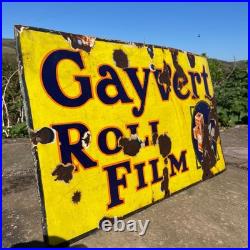 Original Vintage Gayvert Roll Film Enamel Sign 20x12 Original Vintage Gayvert Roll Film Enamel Sign 20x12