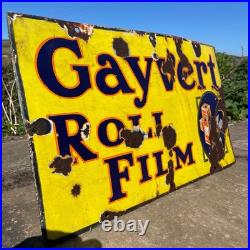 Original Vintage Gayvert Roll Film Enamel Sign 20x12 Original Vintage Gayvert Roll Film Enamel Sign 20x12