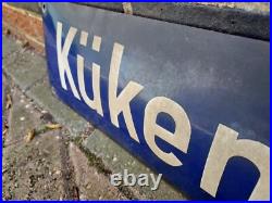 Original Vintage German 1960s Enamel Street Sign Chicken Crumbs Way 100 x 17 cm