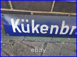 Original Vintage German 1960s Enamel Street Sign Chicken Crumbs Way 100 x 17 cm