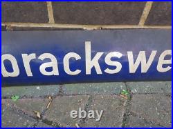 Original Vintage German 1960s Enamel Street Sign Chicken Crumbs Way 100 x 17 cm