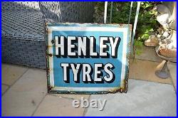 Original Vintage Henley Tyres Enamel Sign