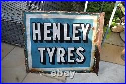 Original Vintage Henley Tyres Enamel Sign