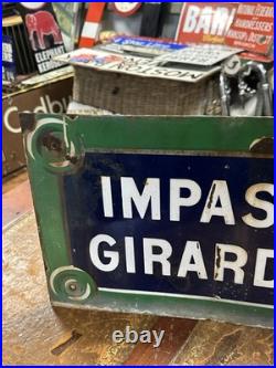 Original Vintage Impasse Girardon Enamel Paris Street Sign 50x30cm