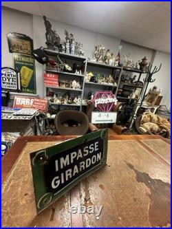 Original Vintage Impasse Girardon Enamel Paris Street Sign 50x30cm