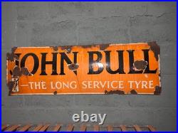 Original Vintage JOHN BULL Tyres Enamel Sign The Long Service Tyre