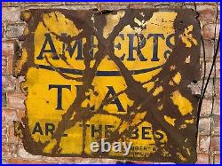 Original Vintage Lamberts Tea Enamel Sign Original Vintage Lamberts Tea Enamel Sign