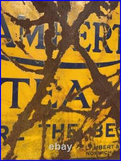 Original Vintage Lamberts Tea Enamel Sign Original Vintage Lamberts Tea Enamel Sign