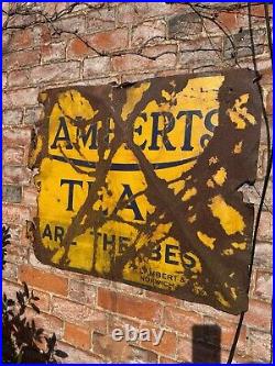 Original Vintage Lamberts Tea Enamel Sign Original Vintage Lamberts Tea Enamel Sign