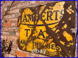 Original Vintage Lamberts Tea Enamel Sign Original Vintage Lamberts Tea Enamel Sign