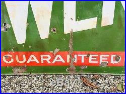 Original Vintage Large Enamel Power Guaranteed Sign