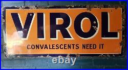 Original Vintage Large Enamel Sign Virol