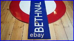 Original Vintage London Underground Roundel Bullseye Enamel Sign 1950s/60s