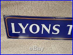 Original Vintage Lyons Tea Thick Metal Enamel Advertising Sign Amazing Condition