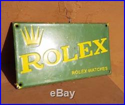 Original Vintage Old Antique Rare ROLEX Watches Ad Porcelain Enamel Sign Board