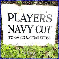 Original Vintage Players Navy Cut Enamel Sign