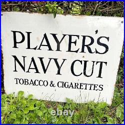 Original Vintage Players Navy Cut Enamel Sign