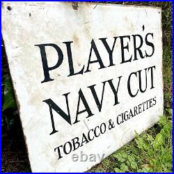 Original Vintage Players Navy Cut Enamel Sign