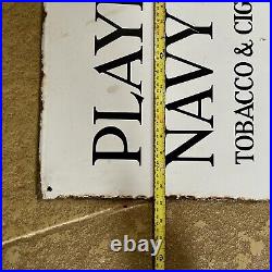 Original Vintage Players Navy Cut Enamel Sign
