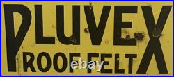 Original, Vintage'Pluvex Roof Felt' Enamel Advertising Sign
