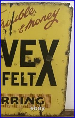 Original, Vintage'Pluvex Roof Felt' Enamel Advertising Sign