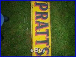Original Vintage Pratts Enamel Advertising Sign