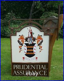 Original Vintage Prudential Enamel Two Sided Hanging Sign