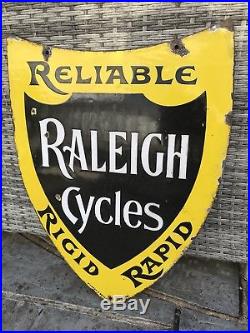 Original Vintage Raleigh Cycles Enamel Sign