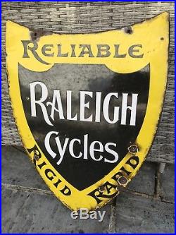 Original Vintage Raleigh Cycles Enamel Sign