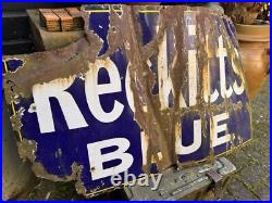 Original Vintage Reckitts Blue Enamel Sign