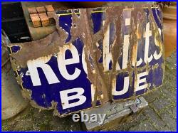 Original Vintage Reckitts Blue Enamel Sign