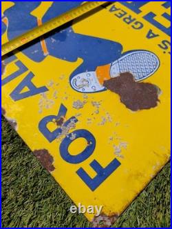 Original Vintage Redfern Rubber Heels & Soles Enamel Advertising Sign Antique