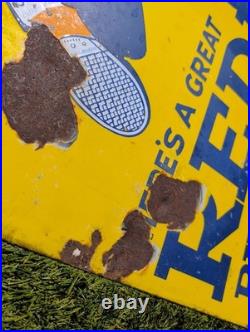 Original Vintage Redfern Rubber Heels & Soles Enamel Advertising Sign Antique