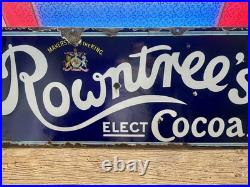 Original Vintage Rowntree's Elect Cocoa Enamel Advertising Sign