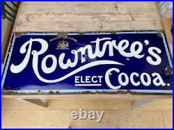 Original Vintage Rowntree's Elect Cocoa Enamel Advertising Sign