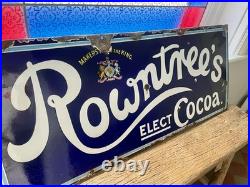 Original Vintage Rowntree's Elect Cocoa Enamel Advertising Sign