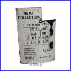 Original Vintage Royal Mail Postbox Enamel Collection Plate Shrubbery Avenue