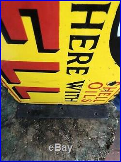 Original Vintage Shell Enamel Stop Fill Up Here With Shell Enamel Sign