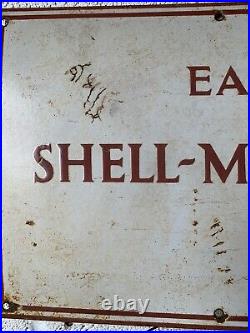 Original Vintage Shell Mex BP Enamel Sign Eastbourne