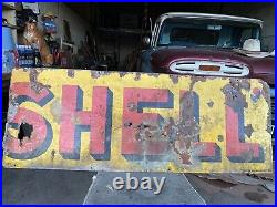 Original Vintage Shell Oil Advertising Sign Enamel