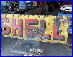 Original Vintage Shell Oil Advertising Sign Enamel