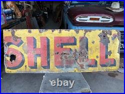 Original Vintage Shell Oil Advertising Sign Enamel