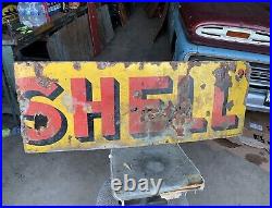 Original Vintage Shell Oil Advertising Sign Enamel